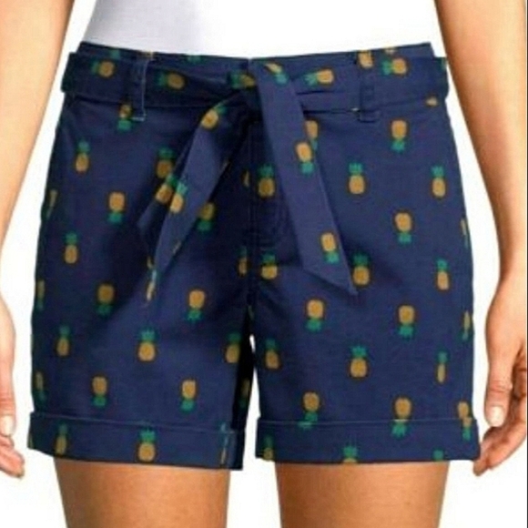 St. John's Bay Pants - St. John's Bay Pineapple Cuffed Chino Shorts Sz4